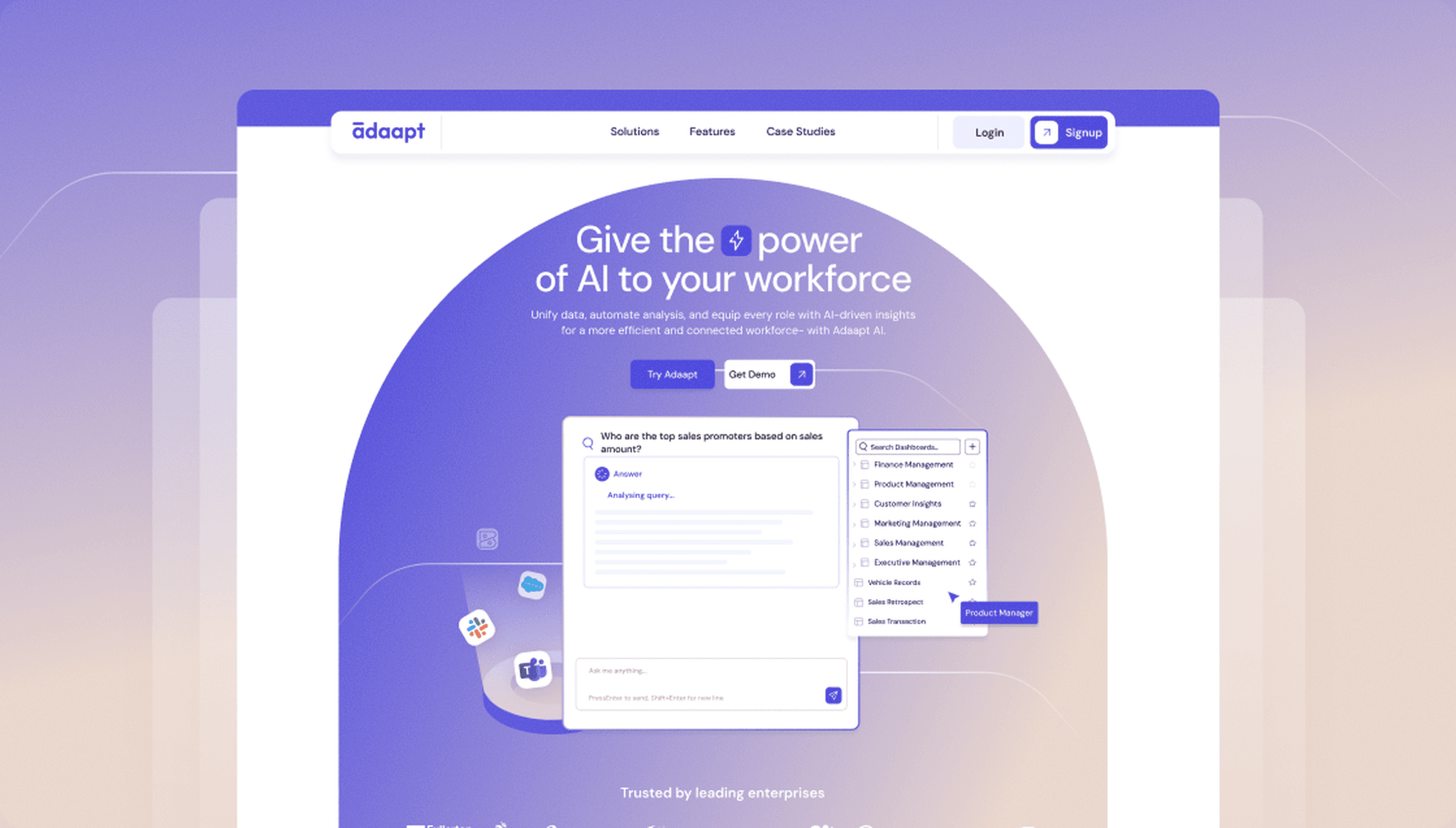 Adaapt AI workforce analytics landing page cover