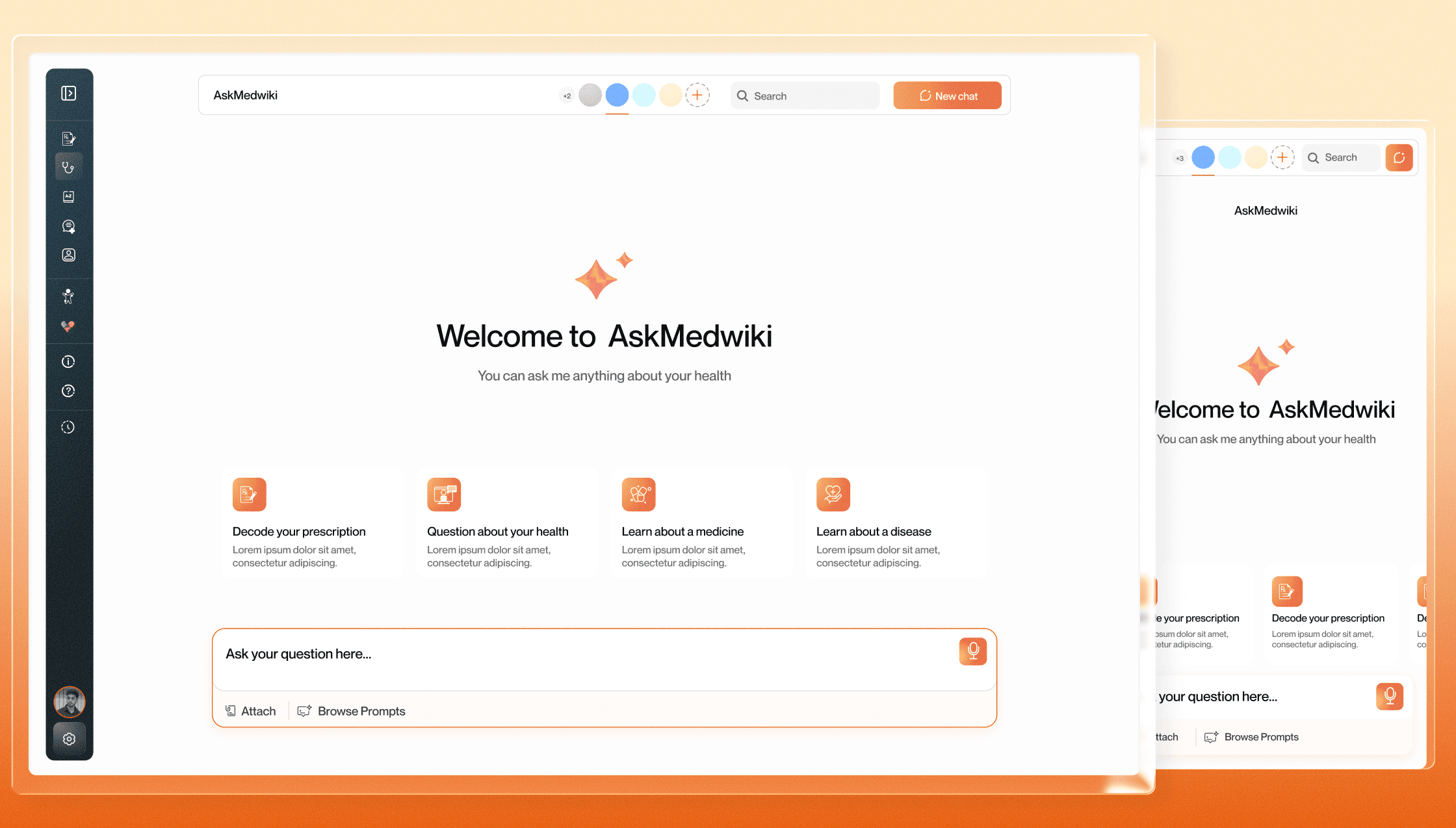 AskMedwiki AI health assistant desktop and mobile interface