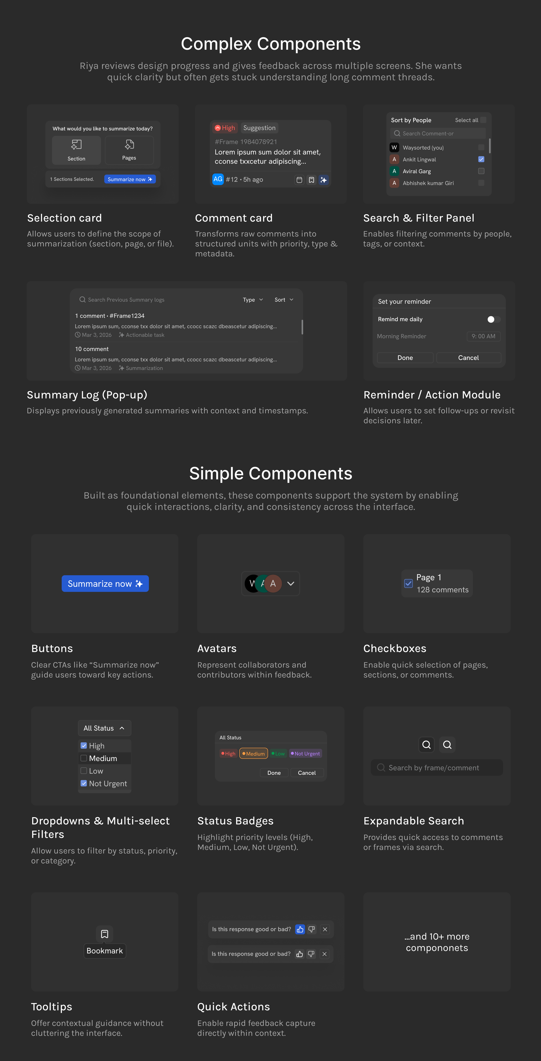 Complex and simple component system